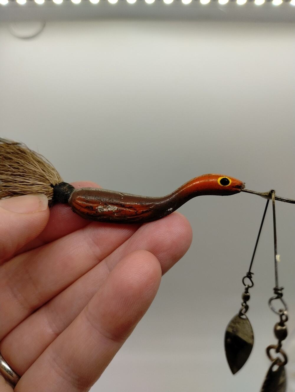 Weber Vintage Metal Weedless Spinner Lure - Inline Spinner with Hair Tail